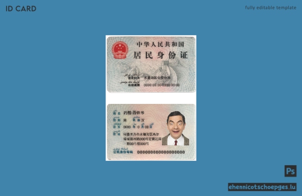 Vorschau eines chinesischen Personalausweises